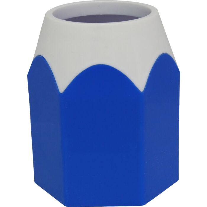 pot-a-crayons-hexagonal-bleu-techno-ref-9929