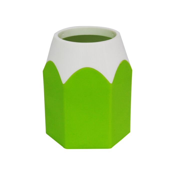pot-a-crayons-hexagonal-vert-fluo-techno-ref-9930