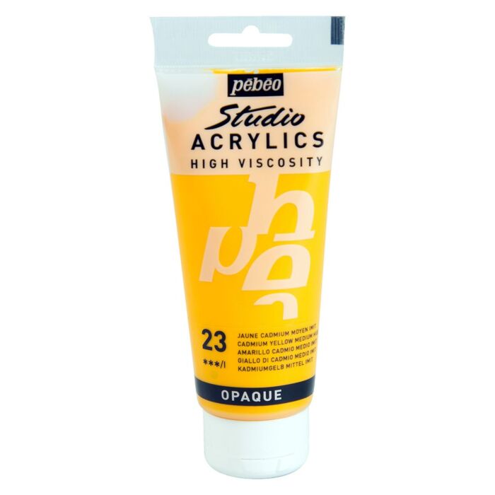 ACRYLIC STUDIO TUBE DE 100ml JAUNE CADMIUM MOYEN "PEBEO" REF: 831023