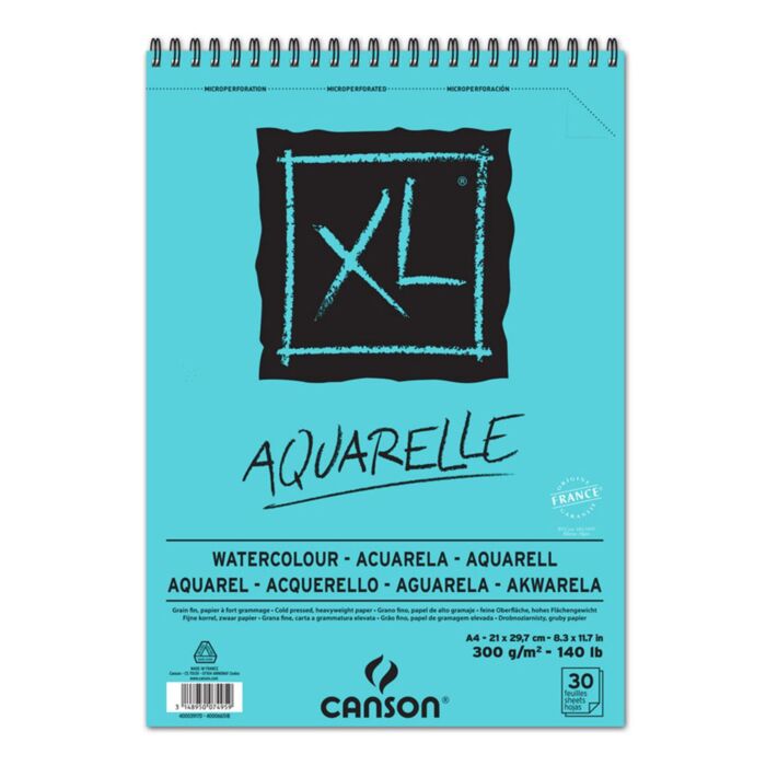 ALBUM A DESSIN AQUARELLE 30F A4 300g GRAIN FIN "CANSON" REF: 039170