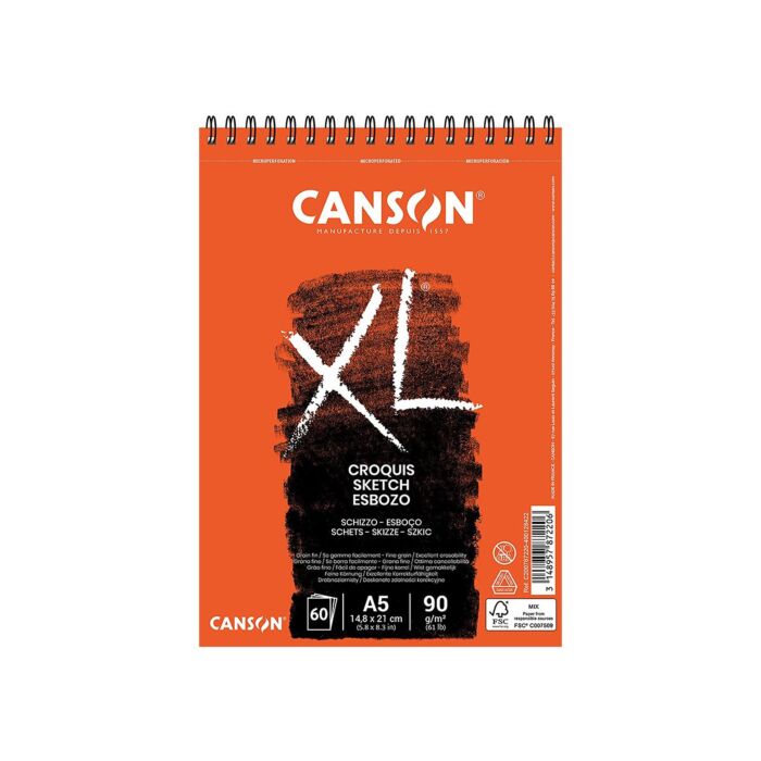 ALBUM CROQUIS XL A5 TRES BOUFFANT 60F 90g "CANSON" REF: 200787220