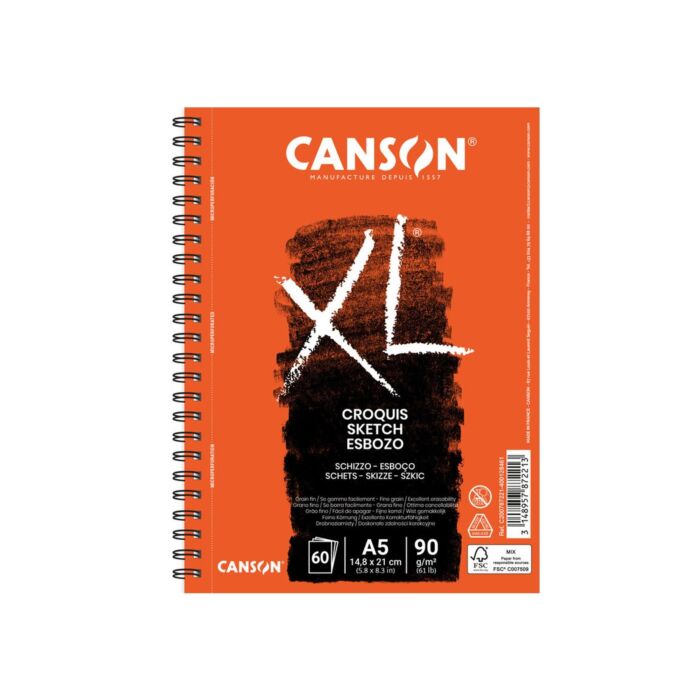 ALBUM CROQUIS XL A5 TRES BOUFFANT ALBUM 60F 90g "CANSON" REF: 200787221