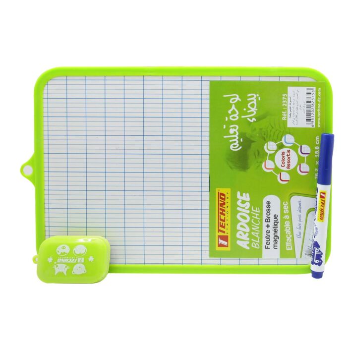 ARDOISE BLANCHE AVEC MARQUEUR ET BROSSE "TECHNO" REF: 2375