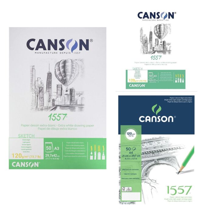 BLOC A DESSIN CROQUIS 1557 A GRAIN ADOUCI 120g "CANSON"