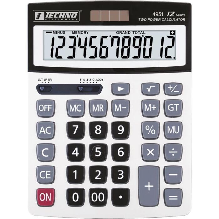 CALCULATRICE DE BUREAU 12 CHIFFRES "TECHNO" REF: 4951