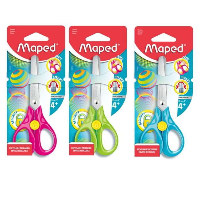 CISEAUX 13 cm SECURITY 3D SOUS BLISTER TRY ME "MAPED" REF: 473110