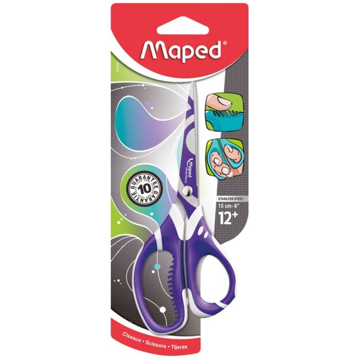 CISEAUX ASYMETRIQUE 15 CM SOUS BLISTER VIOLET ZENOA SENSITIV "MAPED" REF: 595010