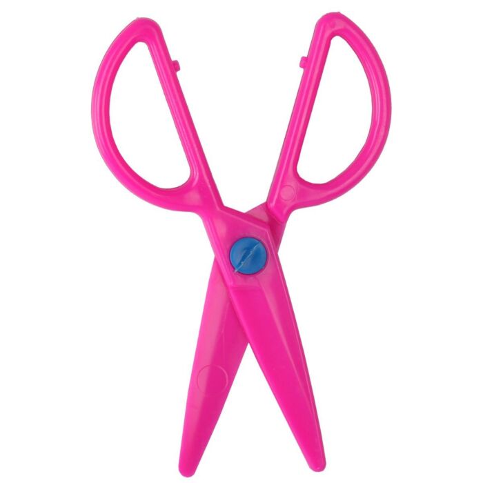CISEAUX ECOLIER SYMETRIQUE EN PLASTIQUE ROSE"TECHNO" REF: 9397