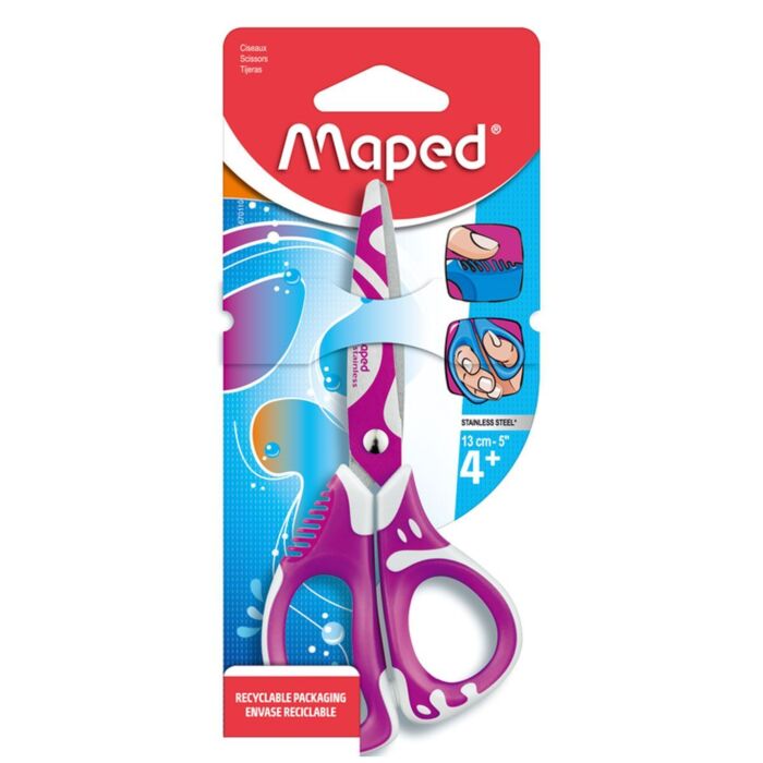 CISEAUX ECOLIER ZENOA FIT 13 CM SOUS BLISTER VIOLET "MAPED" REF: 670110