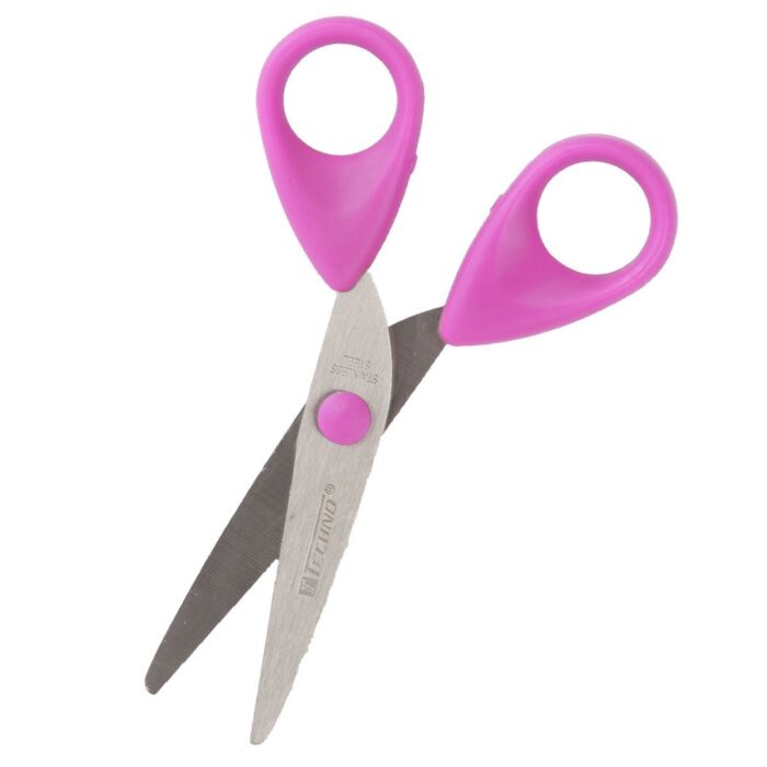 CISEAUX SCOLAIRE 13.2cm ROSE "TECHNO" REF: 4661