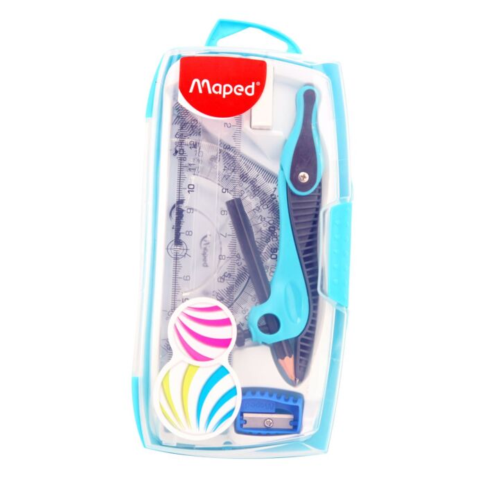 ENSEMBLE DE GEOMETRIE 08 PCS KID'Z BLEU "MAPED" REF: 519118