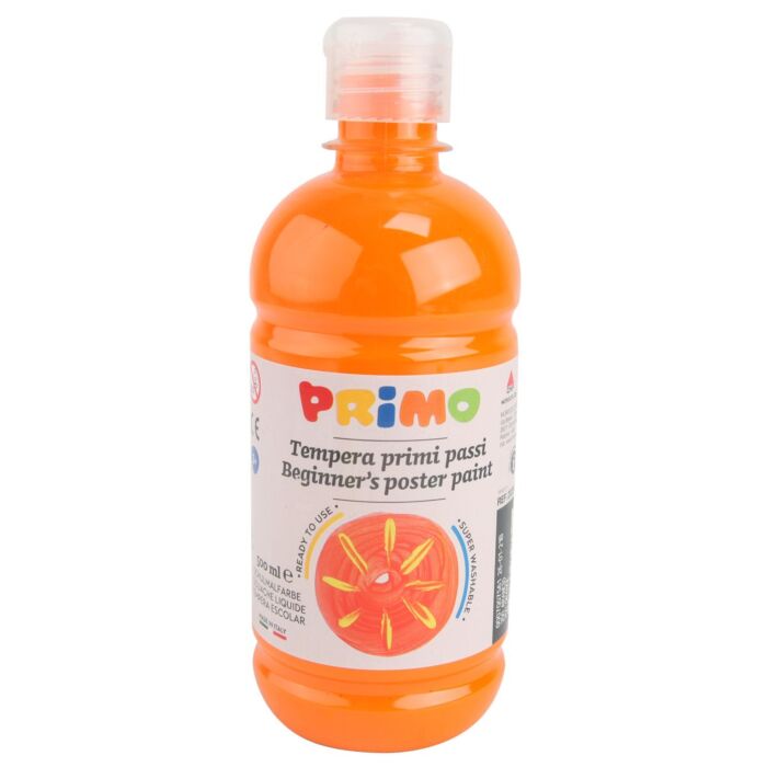 GOUACHE TEMPERA LIQUIDE FLACON DE 500 ML ORANGE "PRIMO" REF: 202BR500250