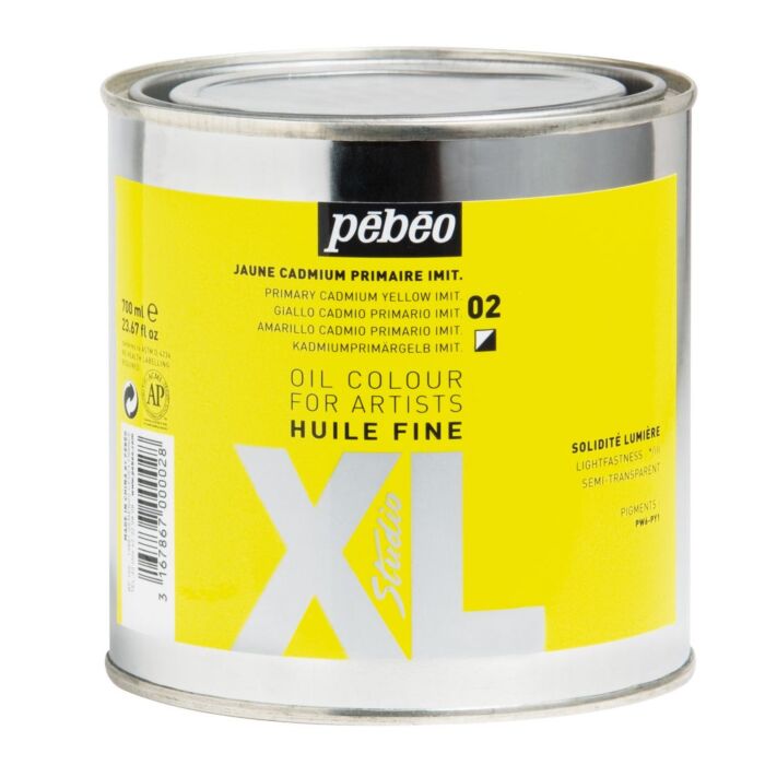HUILE FINE XL POT DE 700ml JAUNE CADMIUM PRIMAIRE IMITATION "PEBEO" REF: 700002
