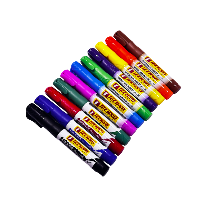 MARQUEUR TABLEAU BLANC RECHARGEABLE TETE BISEAUTEE "TECHNO"