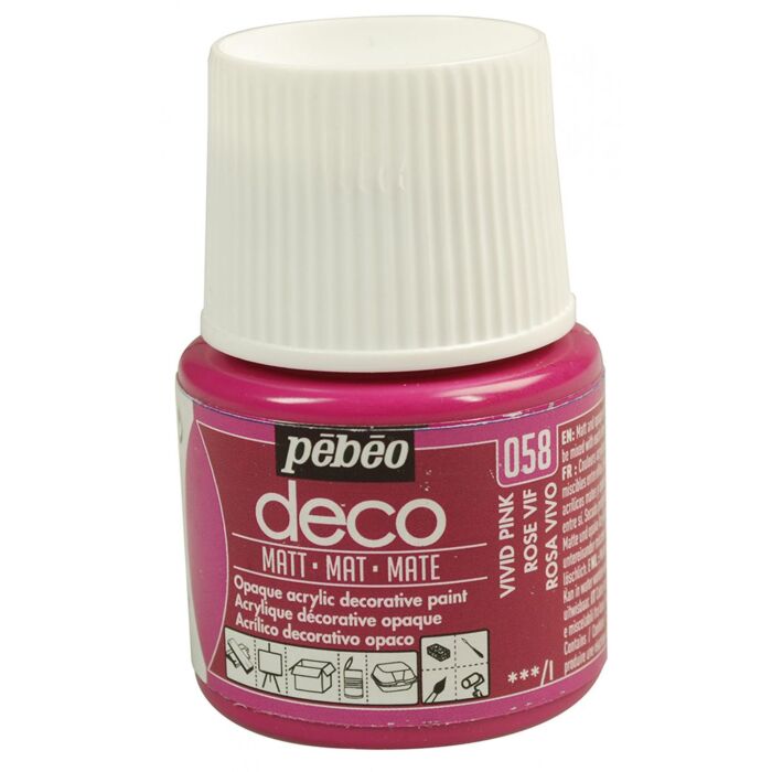 PEBEO DECO MAT ROSE VIF 45 ml "PEBEO" REF: 204058
