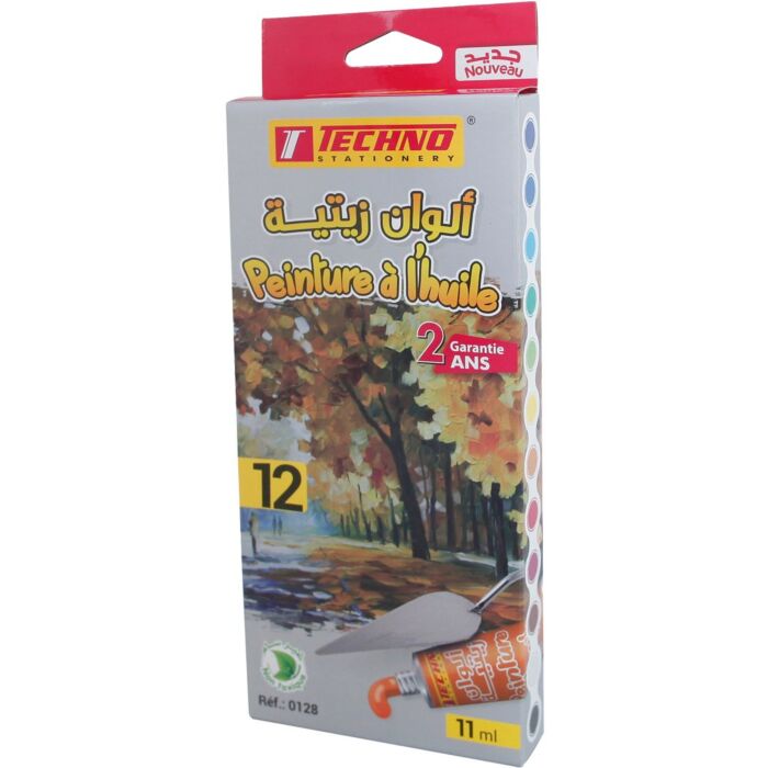 PEINTURE A L'HUILE 12 COULEURS "TECHNO" REF: 0128