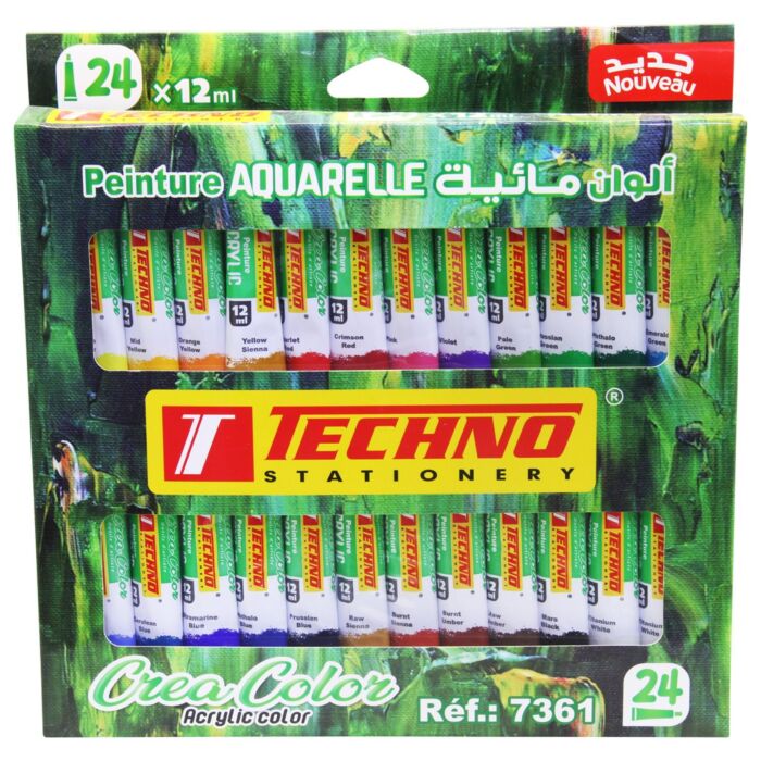 PEINTURE ACRYLIQUE 24x12 ML CREA COLOR "TECHNO" REF: 7361