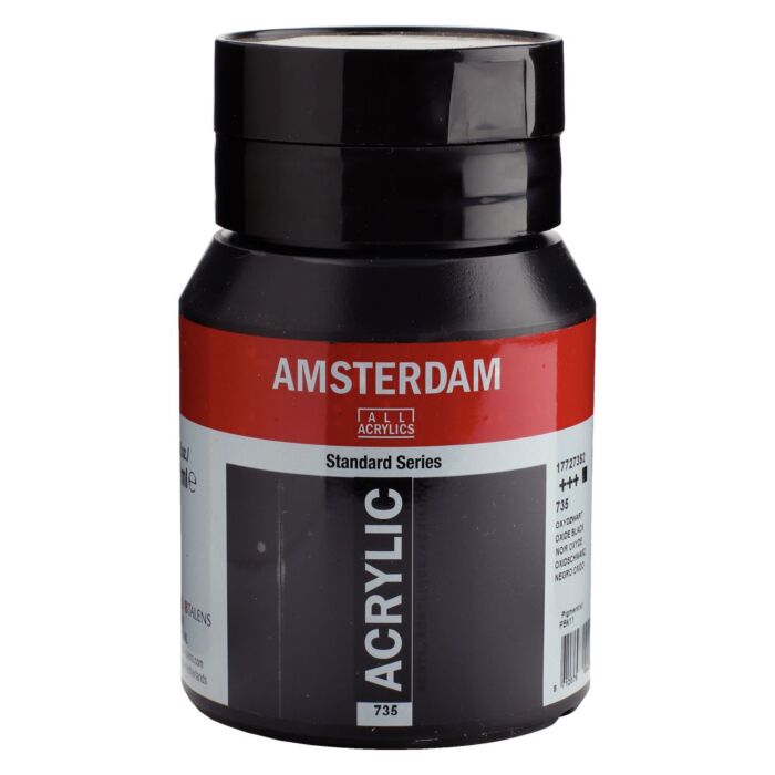 PEINTURE ACRYLIQUE 500ml NOIR OXYDE "AMSTERDAM" REF: 17727352