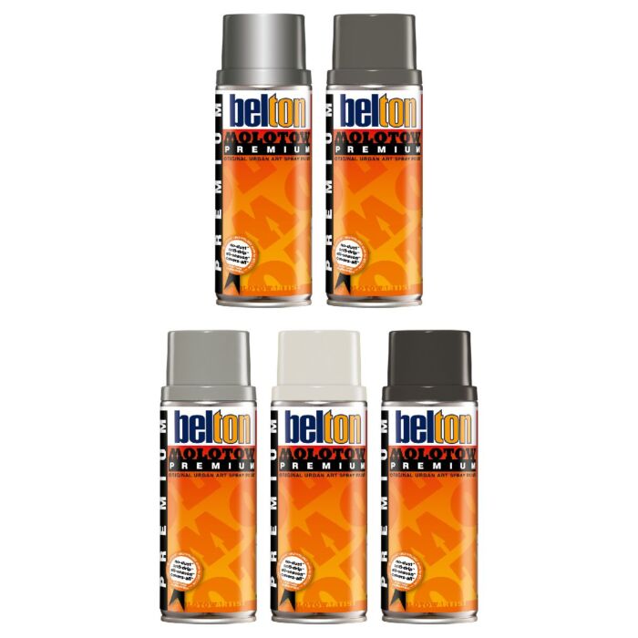 PEINTURE EN AEROSOL BELTON PREMIUM 400 ML NUANCIER DES GRIS "MOLOTOW"