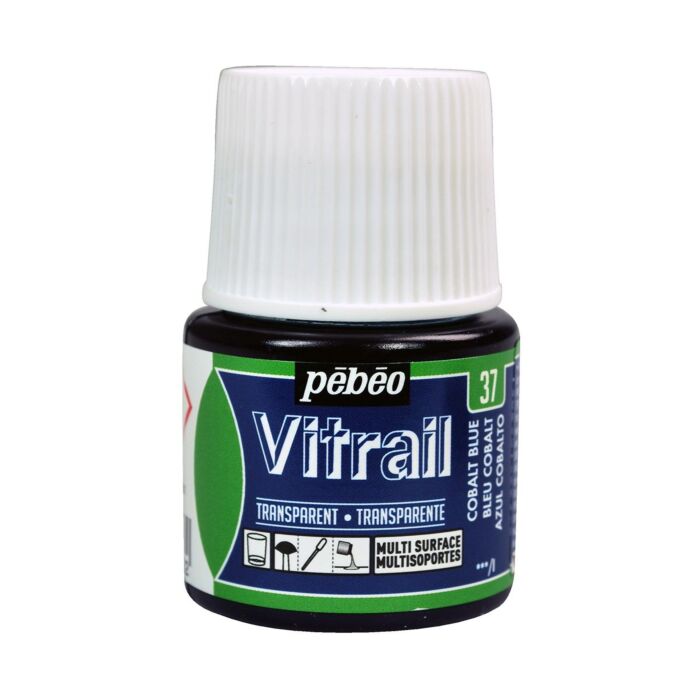 PEINTURE VITRAIL 45ml BLEU COBALT "PEBEO" REF: 50037