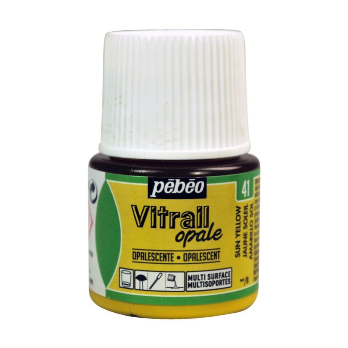 PEINTURE VITRAIL DE 45ml JAUNE SOLEIL "PEBEO" REF: 50041
