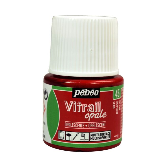 PEINTURE VITRAIL DE 45ml ROUGE "PEBEO" REF: 50045