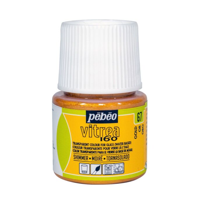 Peinture VITREA 160 FLACON DE 45ml OR MOIRE "PEBEO" REF: 113067