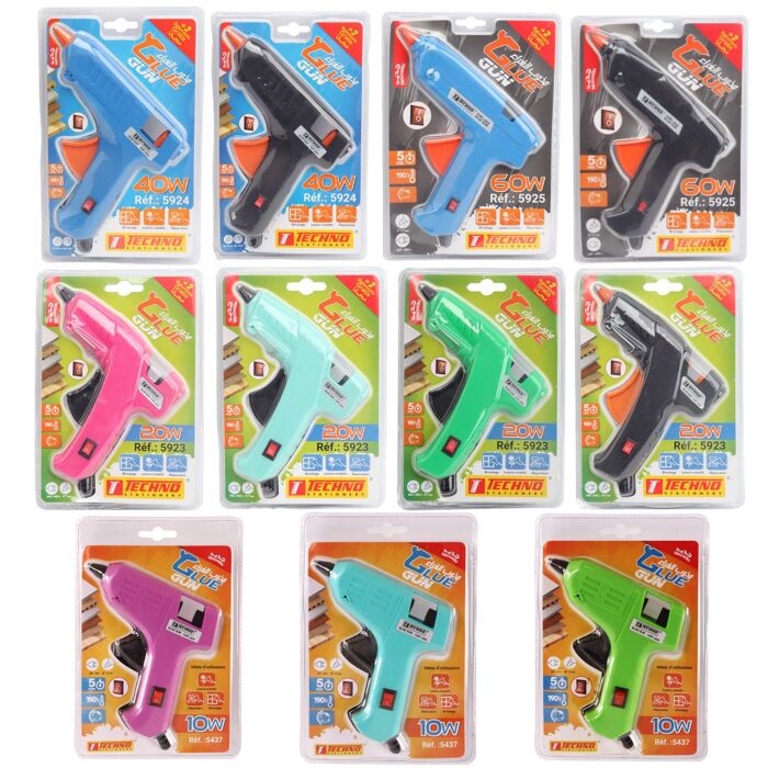 PISTOLET DE COLLE AVEC SWITCH ON/OFF "TECHNO"