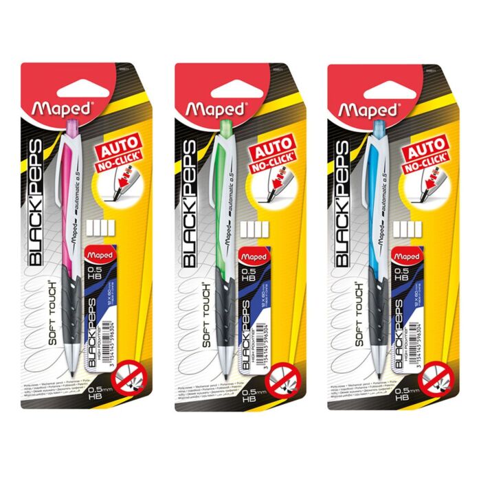 PORTE MINES 0.5 mm BLACK'PEPS + MINES "MAPED" REF: 559511