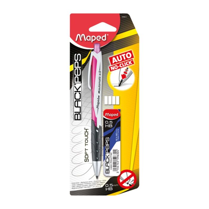 PORTE MINES 0.5 mm BLACK'PEPS + MINES ROSE "MAPED" REF: 559511