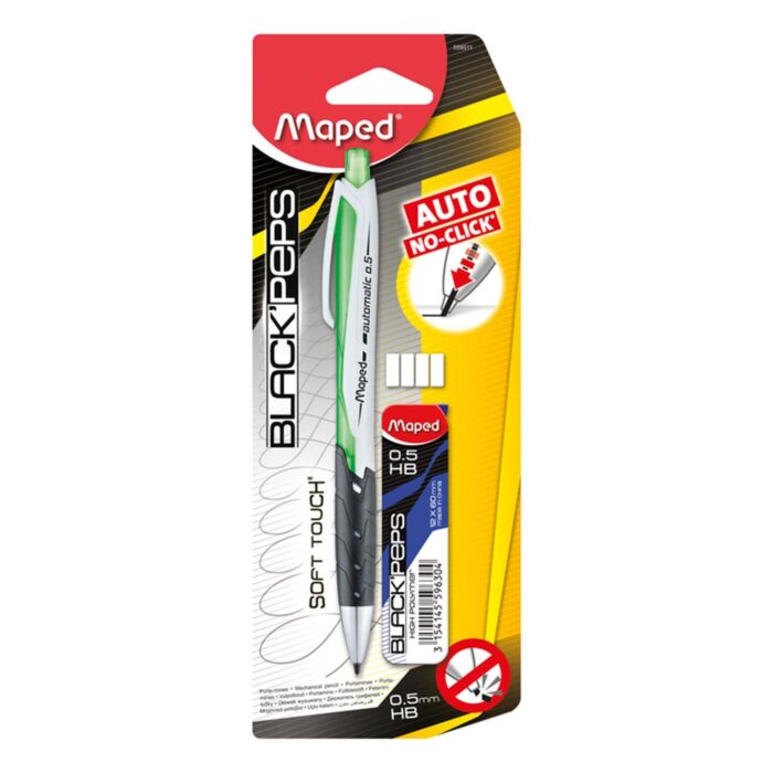 PORTE MINES 0.5 mm BLACK'PEPS + MINES VERT "MAPED" REF: 559511