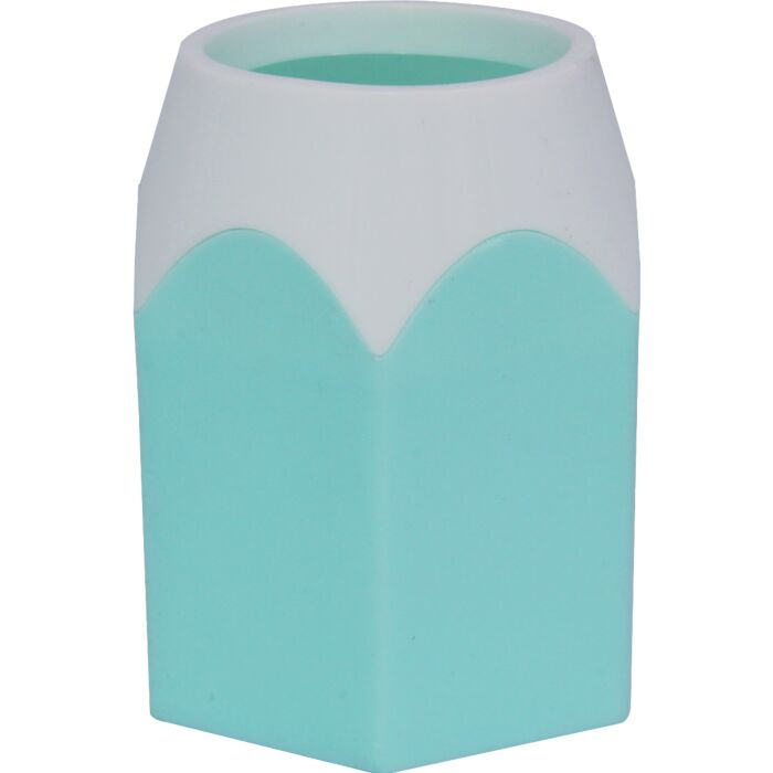 pot-a-crayons-hexagonal-vert-pastel-techno-ref-9928