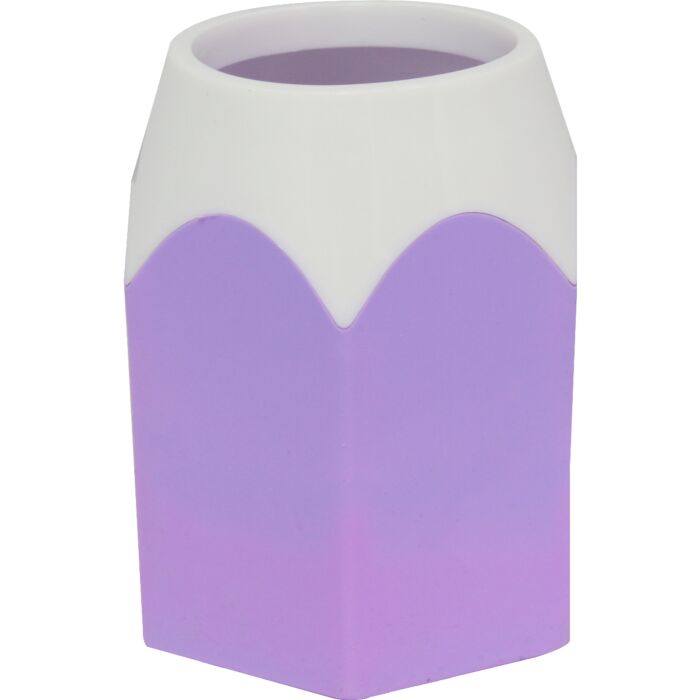 pot-a-crayons-hexagonal-violet-pastal-techno-ref-9928