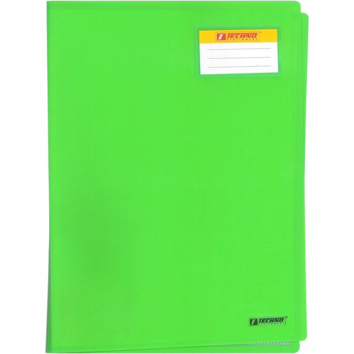 PROTEGE DOCUMENTS EN PP (40 POCHETTES -80 VUES) VERT "TECHNO" REF: 2613