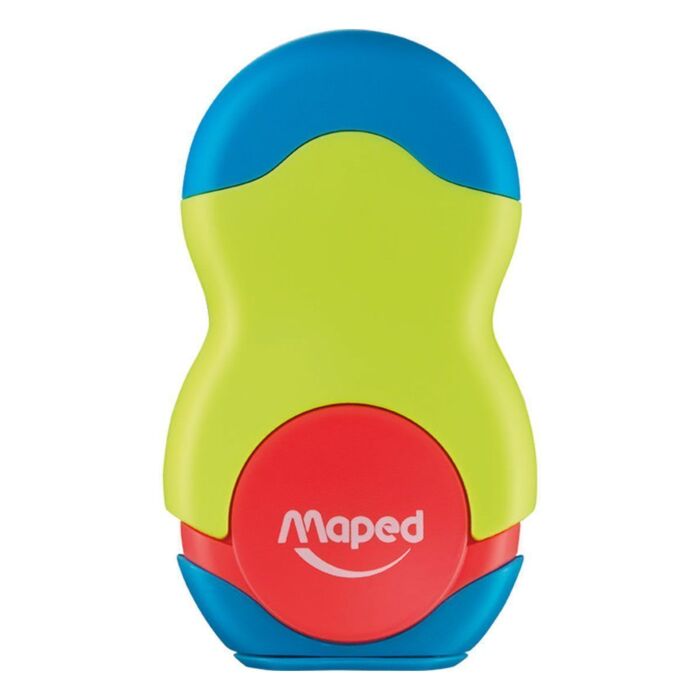 TAILLE-CRAYONS GOMME LOOPY COLORFUL 1 TROU BLEU VERT "MAPED" REF: 049121