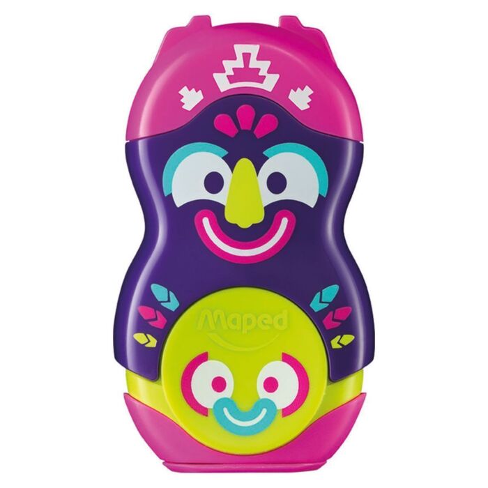 TAILLE-CRAYONS GOMME LOOPY FANCY 1 TROU MAUVE "MAPED" REF: 049131