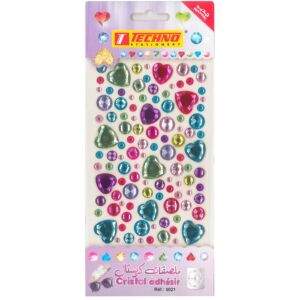 ADHESIFS CRISTAL COEUR MULTI COULEURS "TECHNO" REF: 5021