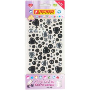 ADHESIFS CRISTAL COEUR NOIR "TECHNO" REF: 5021