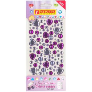 ADHESIFS CRISTAL COEUR VIOLET "TECHNO" REF: 5021