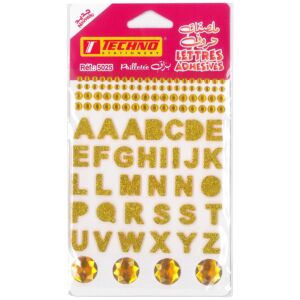 ADHESIFS CRISTAL LETTRES DORE "TECHNO" REF: 5025