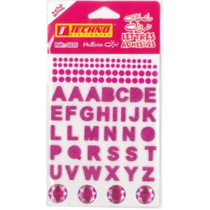ADHESIFS CRISTAL LETTRES ROSE "TECHNO" REF: 5025