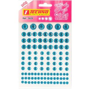 ADHESIFS CRISTAL ROND BLEU "TECHNO" REF: 5029