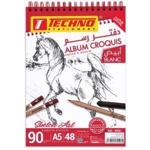 ALBUM CROQUIS 48F A5 14.8x21cm 90g "TECHNO" REF: 9508
