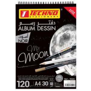 ALBUM PAPIER NOIR 30F A4 120g "TECHNO" REF: 9525