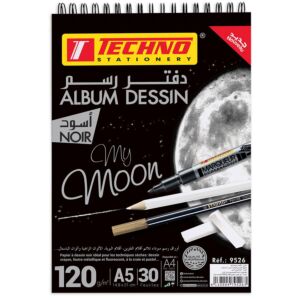 ALBUM PAPIER NOIR 30F A5 120g "TECHNO" REF: 9526