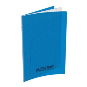 CAHIER PIQURE 17cmx22cm 96 PAGES 90g BLEU "CONQUERANT " REF: 100100730 / 020391