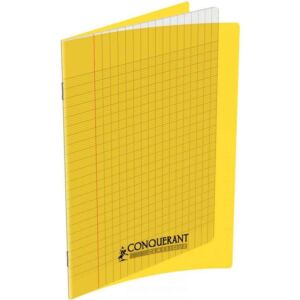 CAHIER PIQURE 17cmx22cm 96 PAGES 90g JAUNE "CONQUERANT " REF: 100104894 / 020392