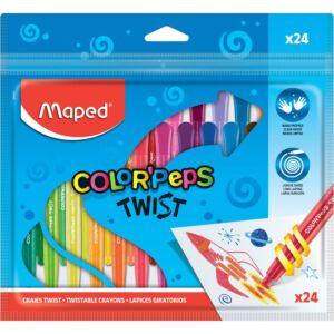 CRAYONS CIRE COLOR'PEPS TWIST 24 COULEURS "MAPED" REF: 860624