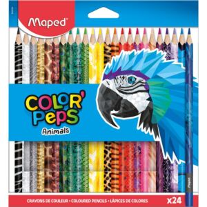 CRAYONS COULEURS COLOR'PEPS ANIMAL DE 24 COULEURS "MAPED" REF: 832224
