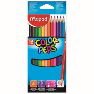 CRAYONS COULEURS COLOR'PEPS CLASSIC DE 12 COULEURS "MAPED" REF: 183212